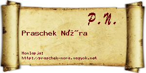 Praschek Nóra névjegykártya